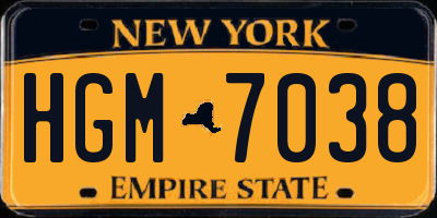 NY license plate HGM7038