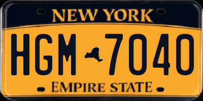 NY license plate HGM7040