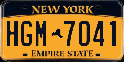 NY license plate HGM7041