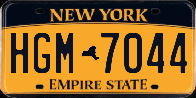 NY license plate HGM7044