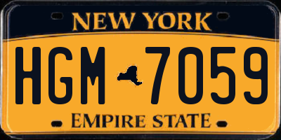 NY license plate HGM7059