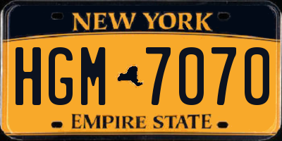 NY license plate HGM7070