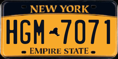 NY license plate HGM7071