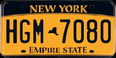NY license plate HGM7080
