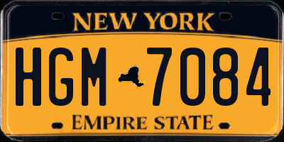 NY license plate HGM7084