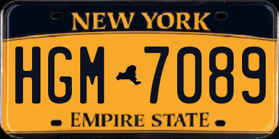 NY license plate HGM7089