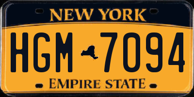 NY license plate HGM7094