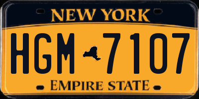 NY license plate HGM7107