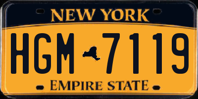 NY license plate HGM7119