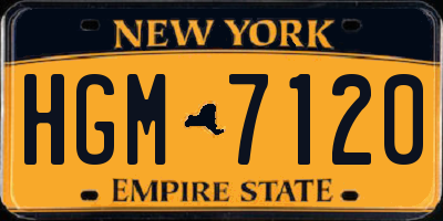 NY license plate HGM7120