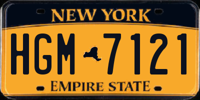 NY license plate HGM7121