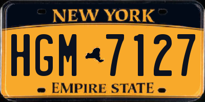 NY license plate HGM7127