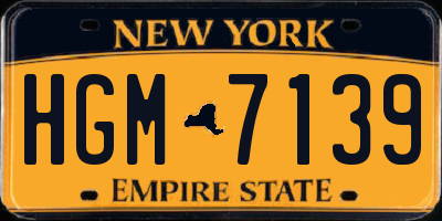 NY license plate HGM7139