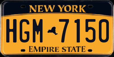 NY license plate HGM7150