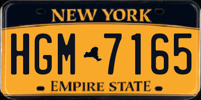 NY license plate HGM7165