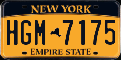 NY license plate HGM7175
