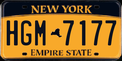 NY license plate HGM7177