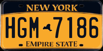 NY license plate HGM7186