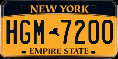NY license plate HGM7200
