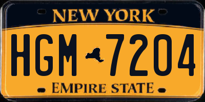 NY license plate HGM7204
