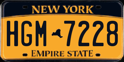 NY license plate HGM7228