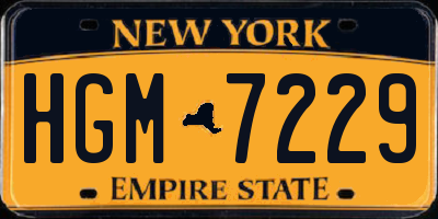 NY license plate HGM7229
