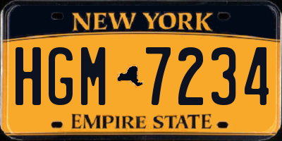 NY license plate HGM7234