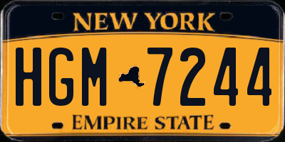 NY license plate HGM7244