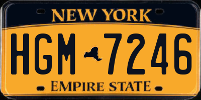 NY license plate HGM7246