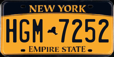 NY license plate HGM7252