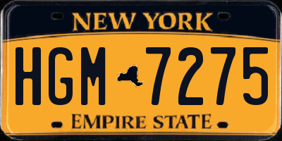 NY license plate HGM7275