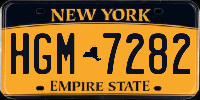 NY license plate HGM7282