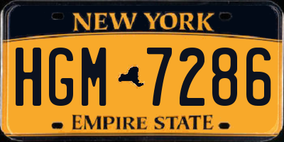 NY license plate HGM7286