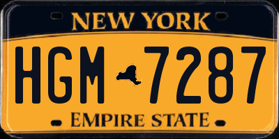 NY license plate HGM7287