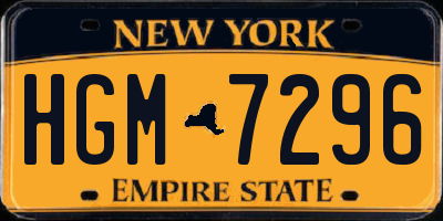 NY license plate HGM7296