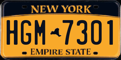 NY license plate HGM7301