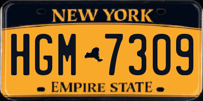 NY license plate HGM7309