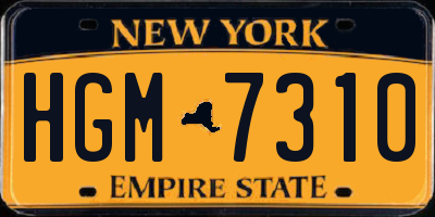 NY license plate HGM7310