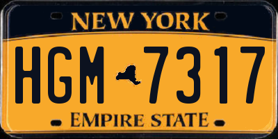 NY license plate HGM7317