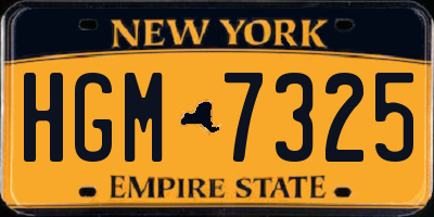 NY license plate HGM7325