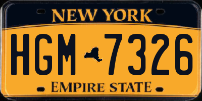 NY license plate HGM7326