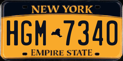 NY license plate HGM7340