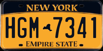 NY license plate HGM7341