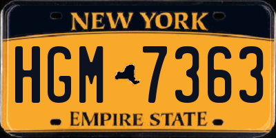 NY license plate HGM7363