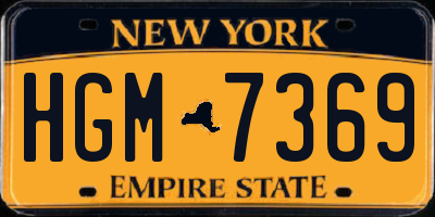 NY license plate HGM7369