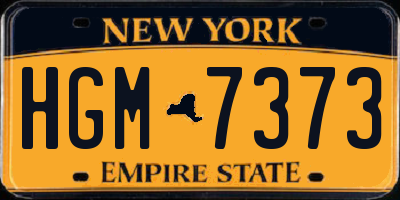 NY license plate HGM7373