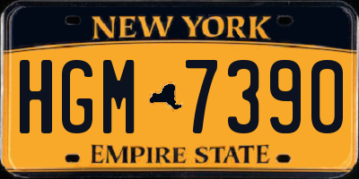 NY license plate HGM7390