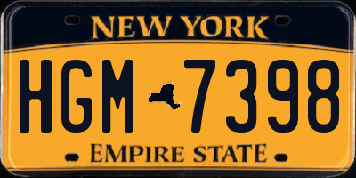 NY license plate HGM7398