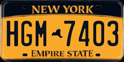 NY license plate HGM7403