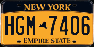 NY license plate HGM7406